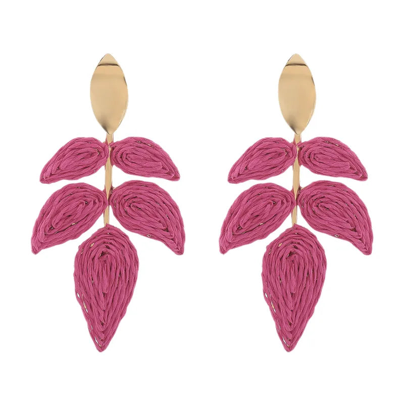 Boucle d’oreille BOHÈME effet paille tressé