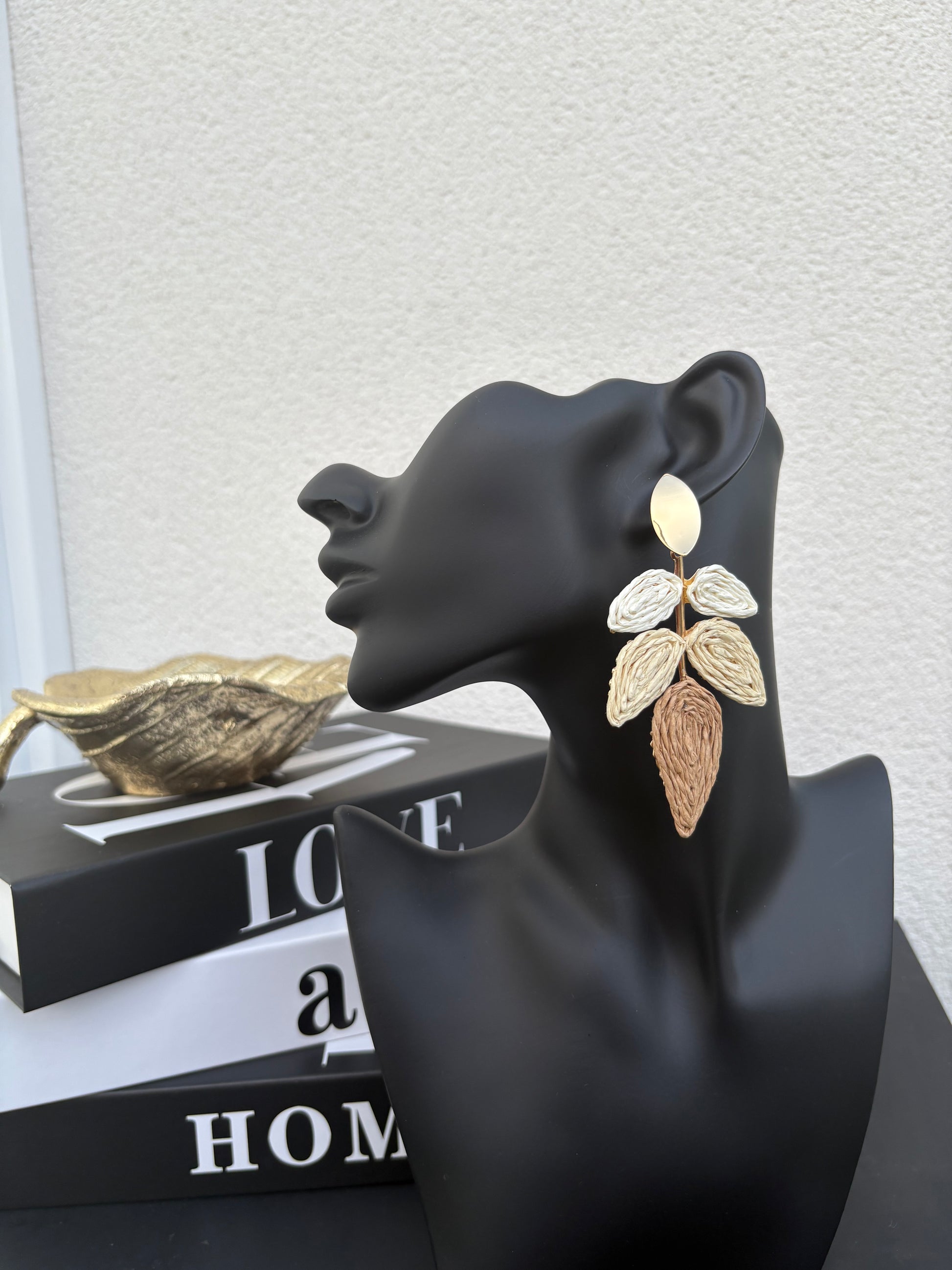 Boucle d’oreille BOHÈME effet paille tressé