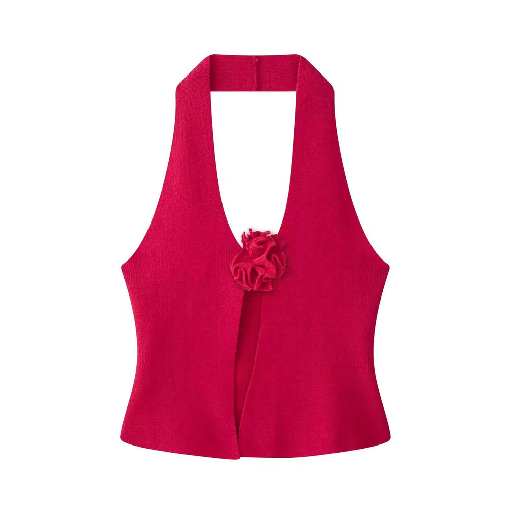 Top Flora - top tricot ouvert à l'avant