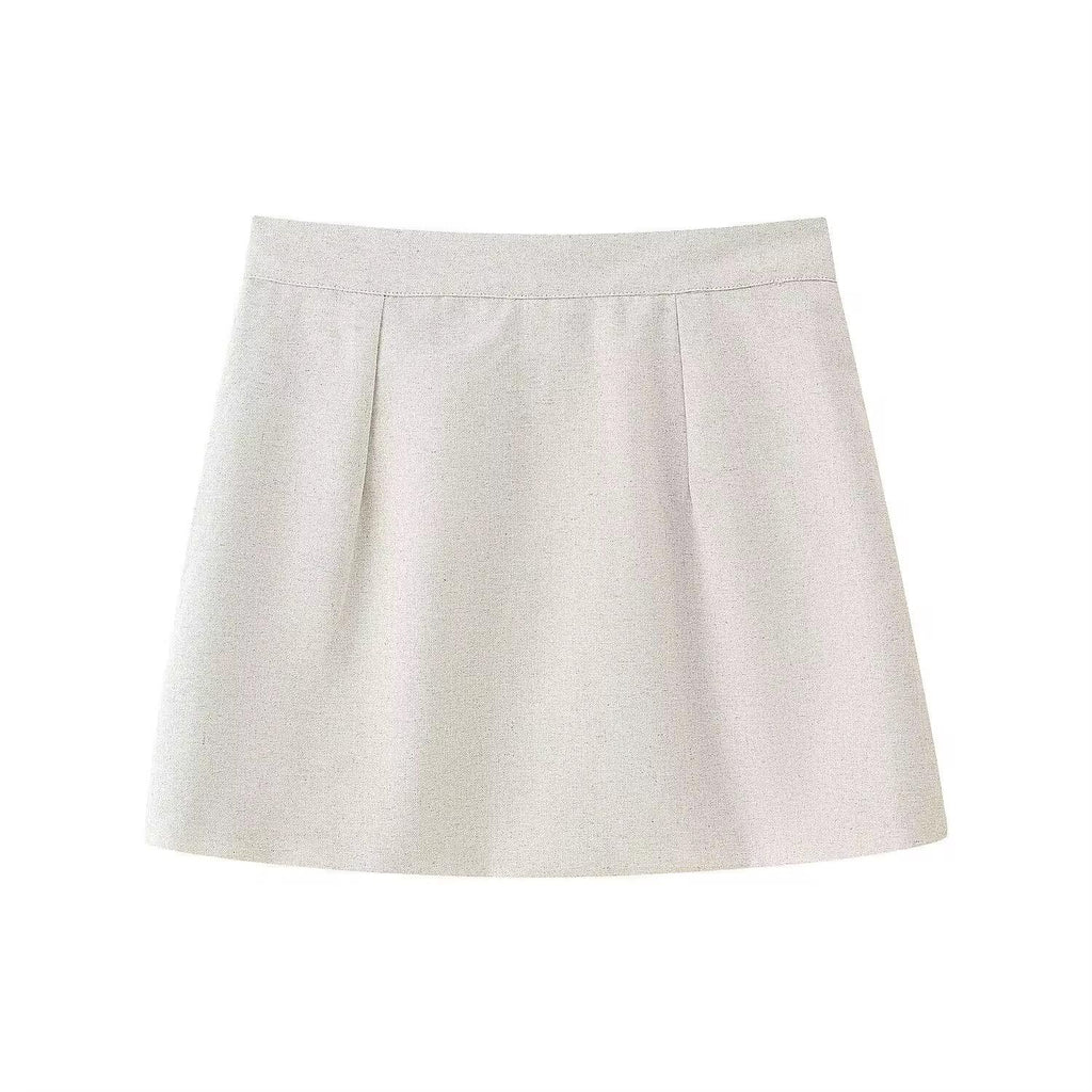 Ensemble jupe et chemise en lin KELIA
