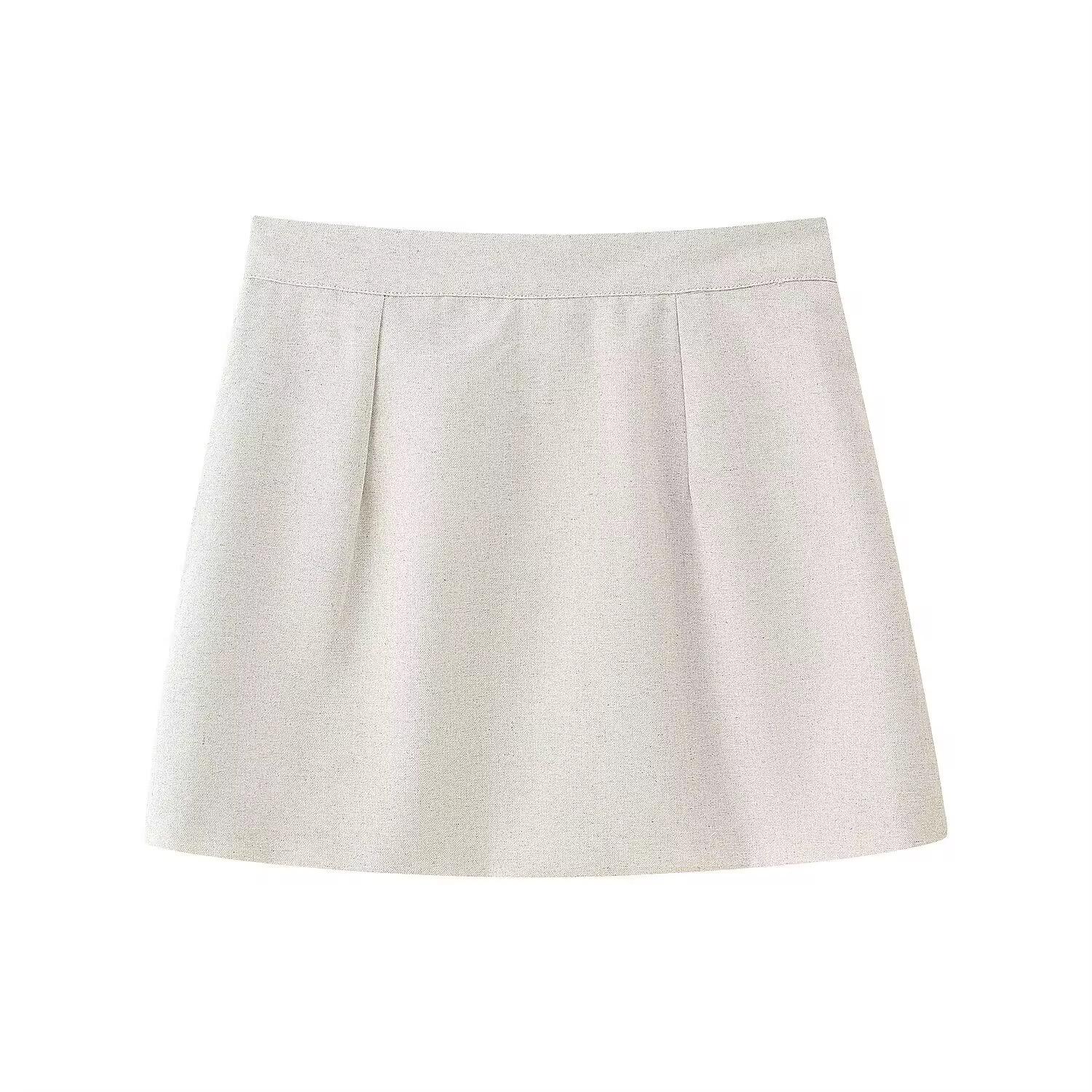 Ensemble jupe et chemise en lin KELIA