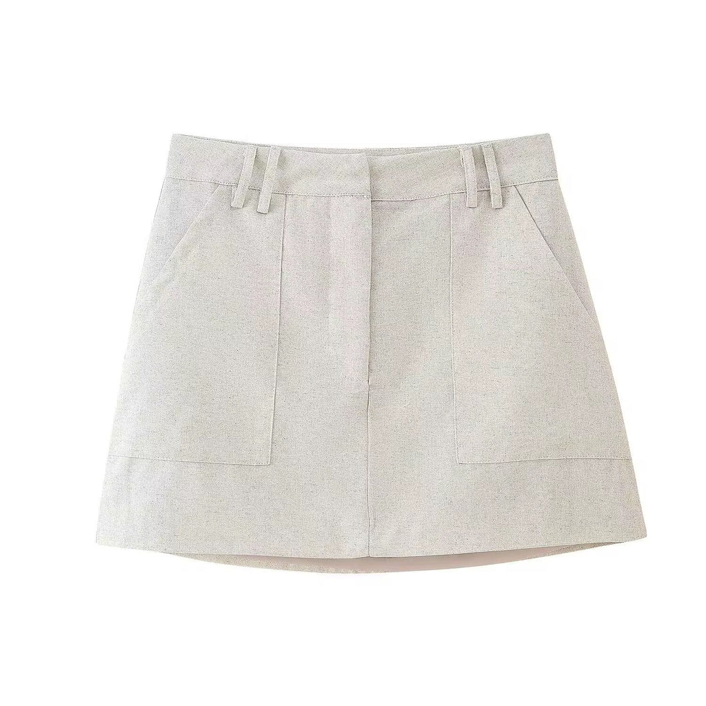 Ensemble jupe et chemise en lin KELIA