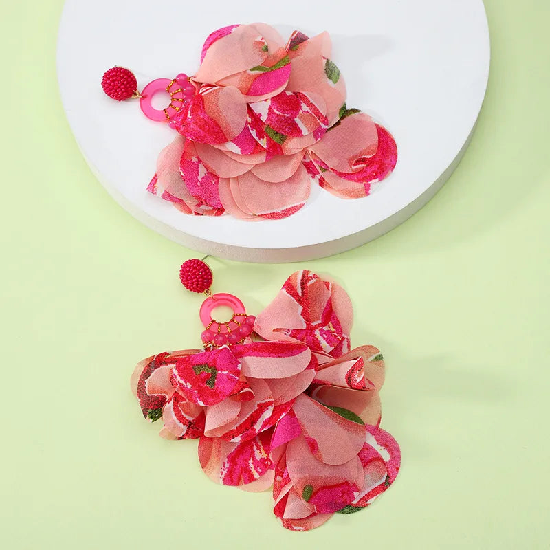 Boucles d’oreilles petal fabric