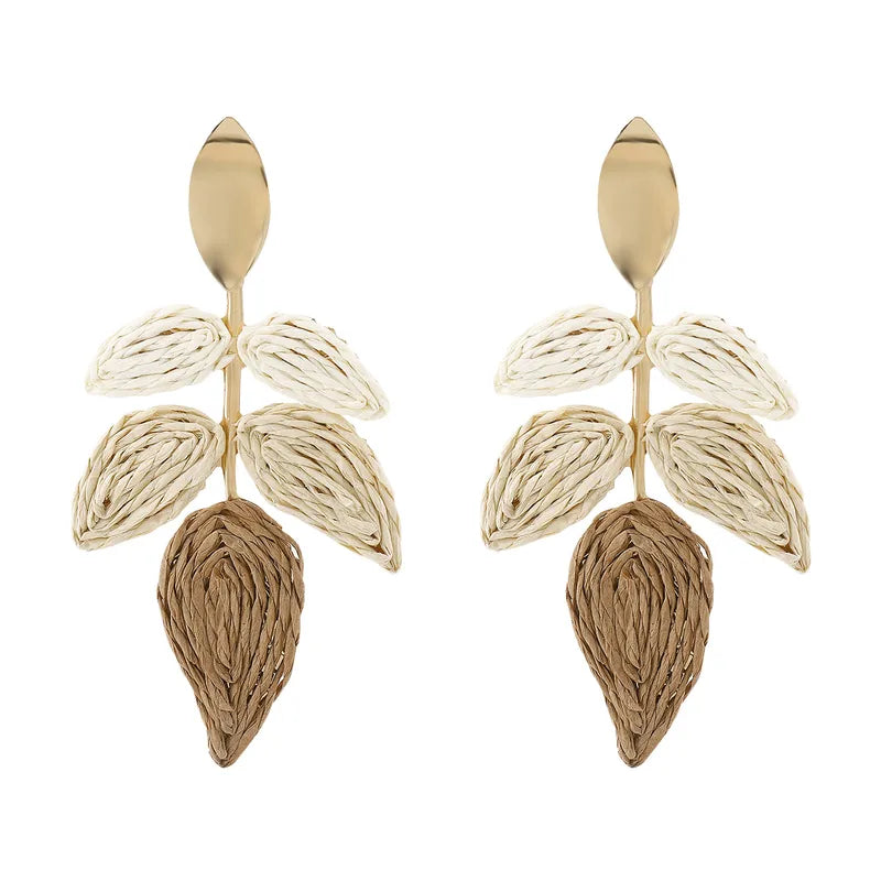 Boucle d’oreille BOHÈME effet paille tressé